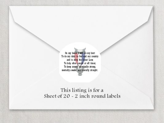 Eagle Scout 5 2" Rounded Envelope Seals