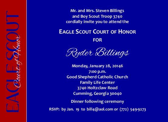 Eagle Wings (Blue) Eagle Scout Invitation