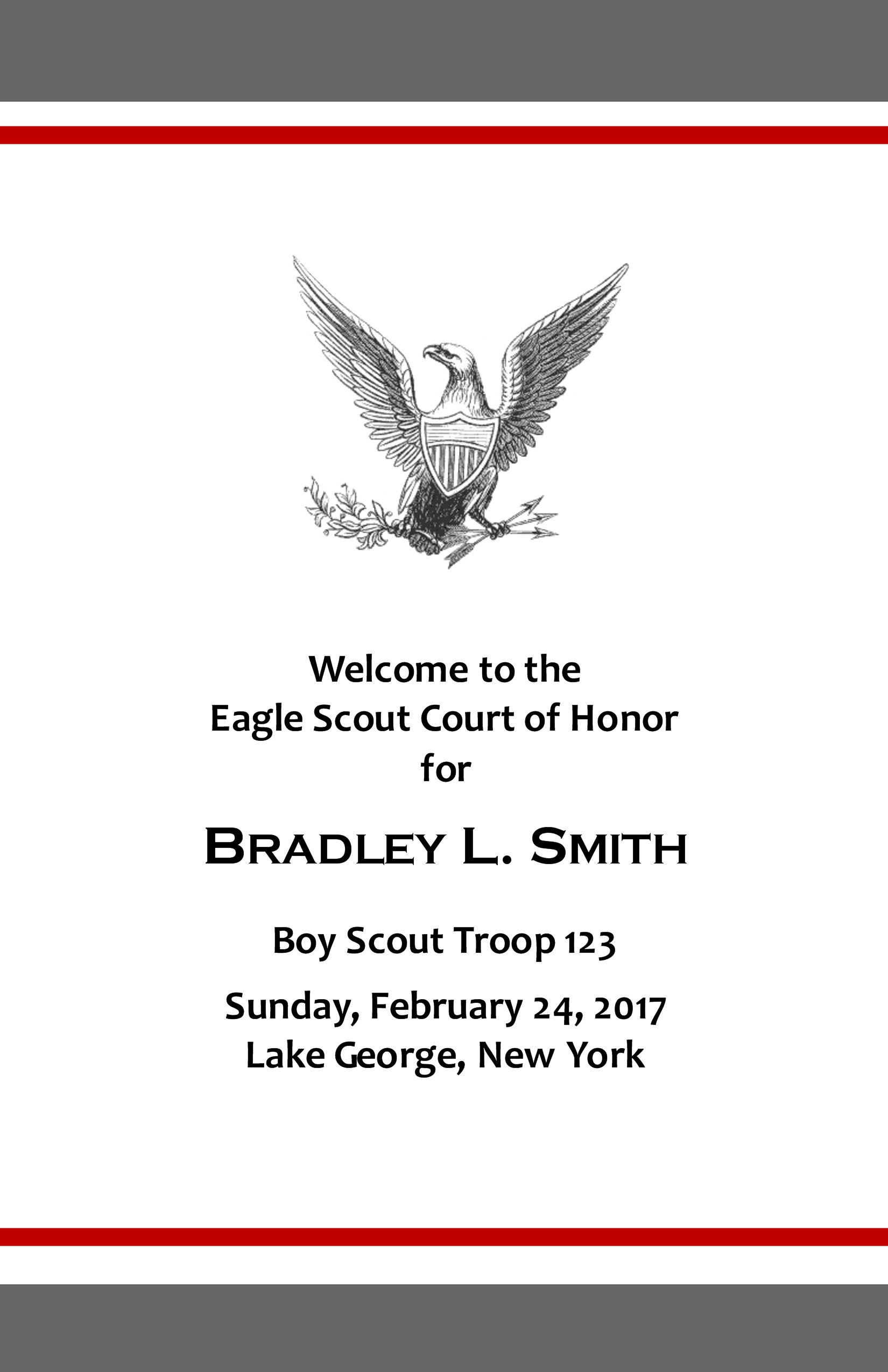Dedicated Scout Grey Eagle Scout Court of Honor Program