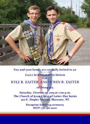 Trustworthy Eagle Scout Invitation