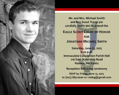 Honorable Scout (Black-Photo) Eagle Scout Invitation