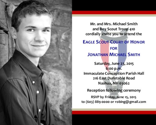 Honorable Scout Photo (Black/White) Eagle Scout Invitation