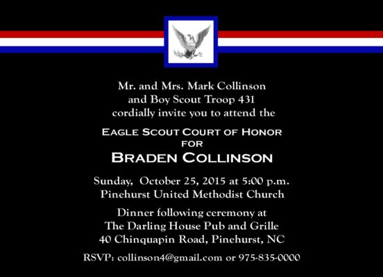 Honored Scout (Black) Eagle Scout Invitation