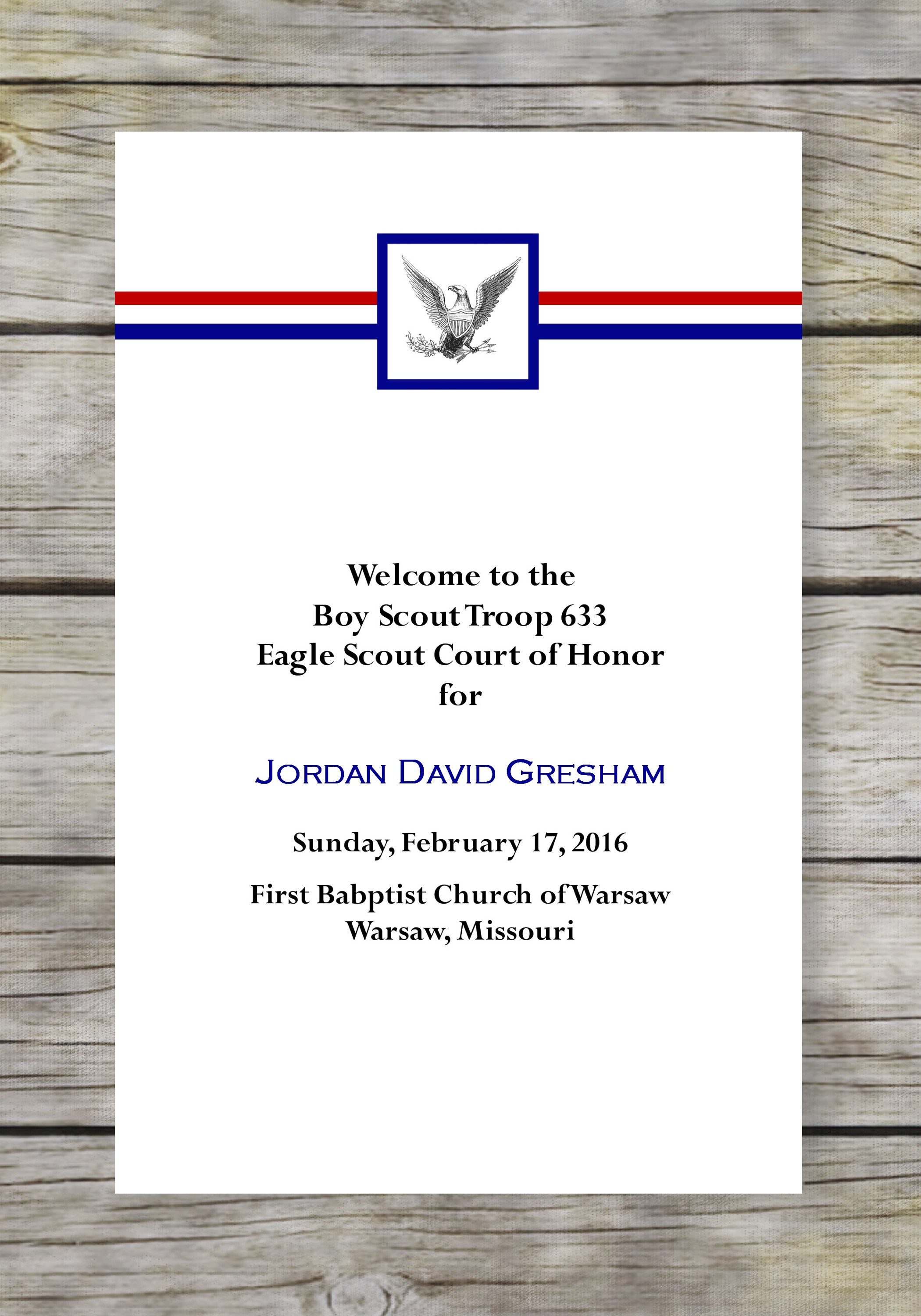 Eagle Scout Court Of Honor Program Template Printable Templates