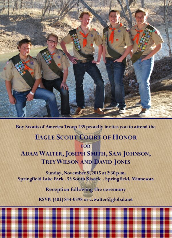 Memories 1 Group Eagle Scout Invitation