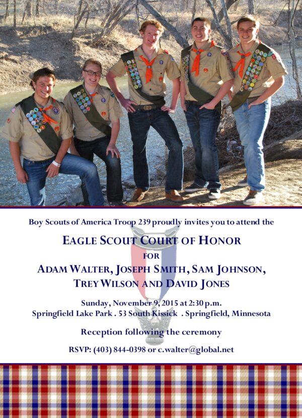 Memories White 3 Eagle Scout Invitation