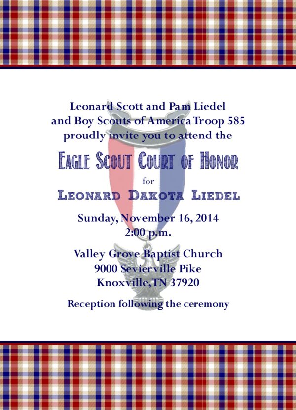 Memories White 1 Eagle Scout Invitation