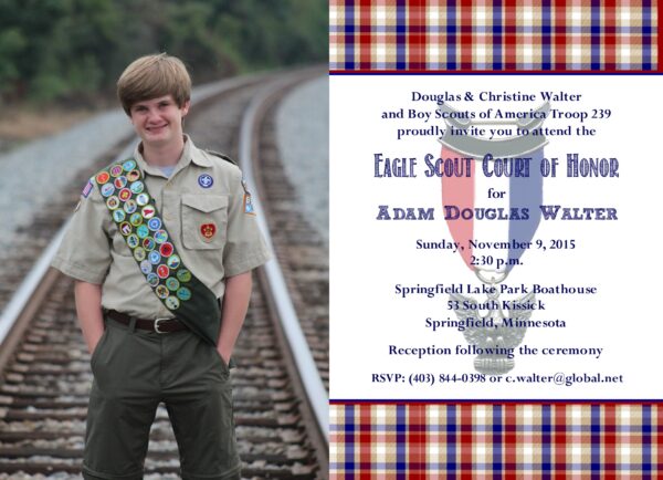 Memories White 2 Eagle Scout Invitation