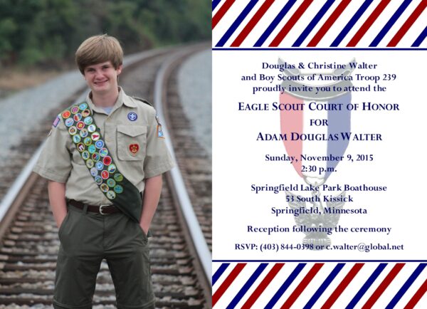 Patriotic Photo Eagle Scout Invitation