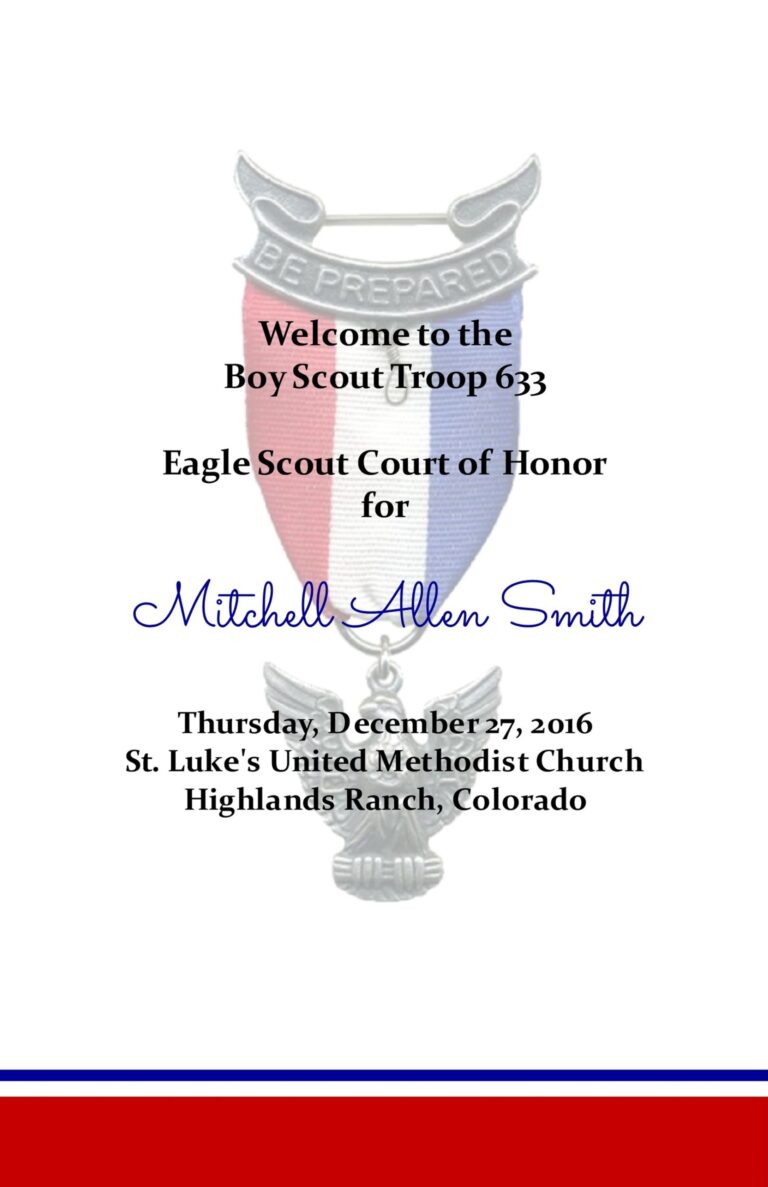 Simple Honors Eagle Scout Court of Honor Program