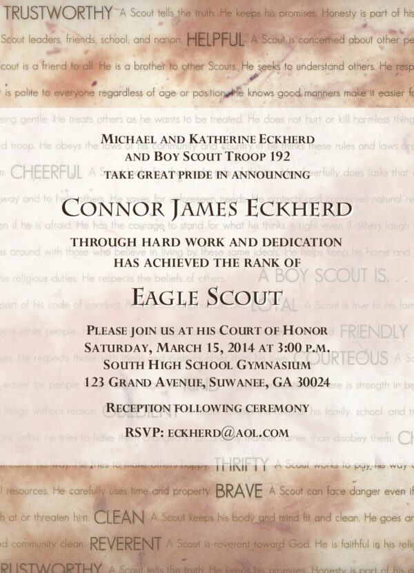 Traditions Eagle Scout Invitation