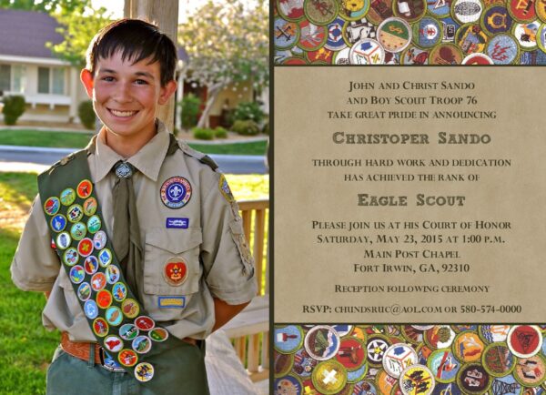 Virtues Photo Eagle Scout Invitation
